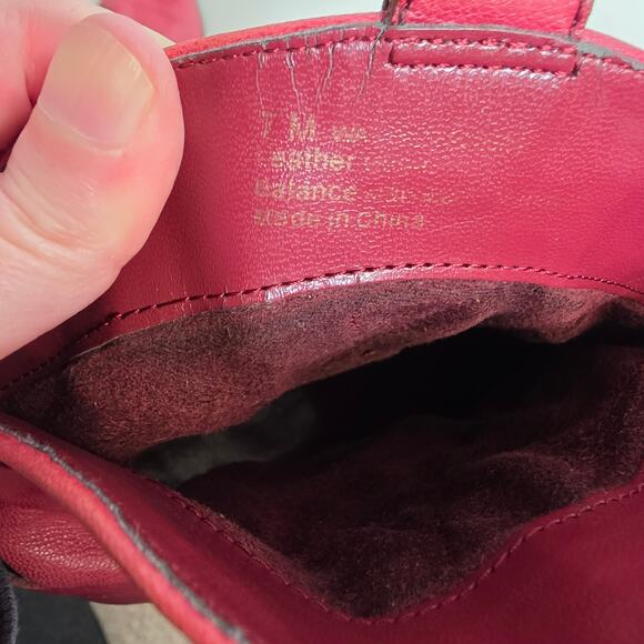 Franco Sarto Red Leather Waco Ankle Boot Size 7M - Picture 10 of 13